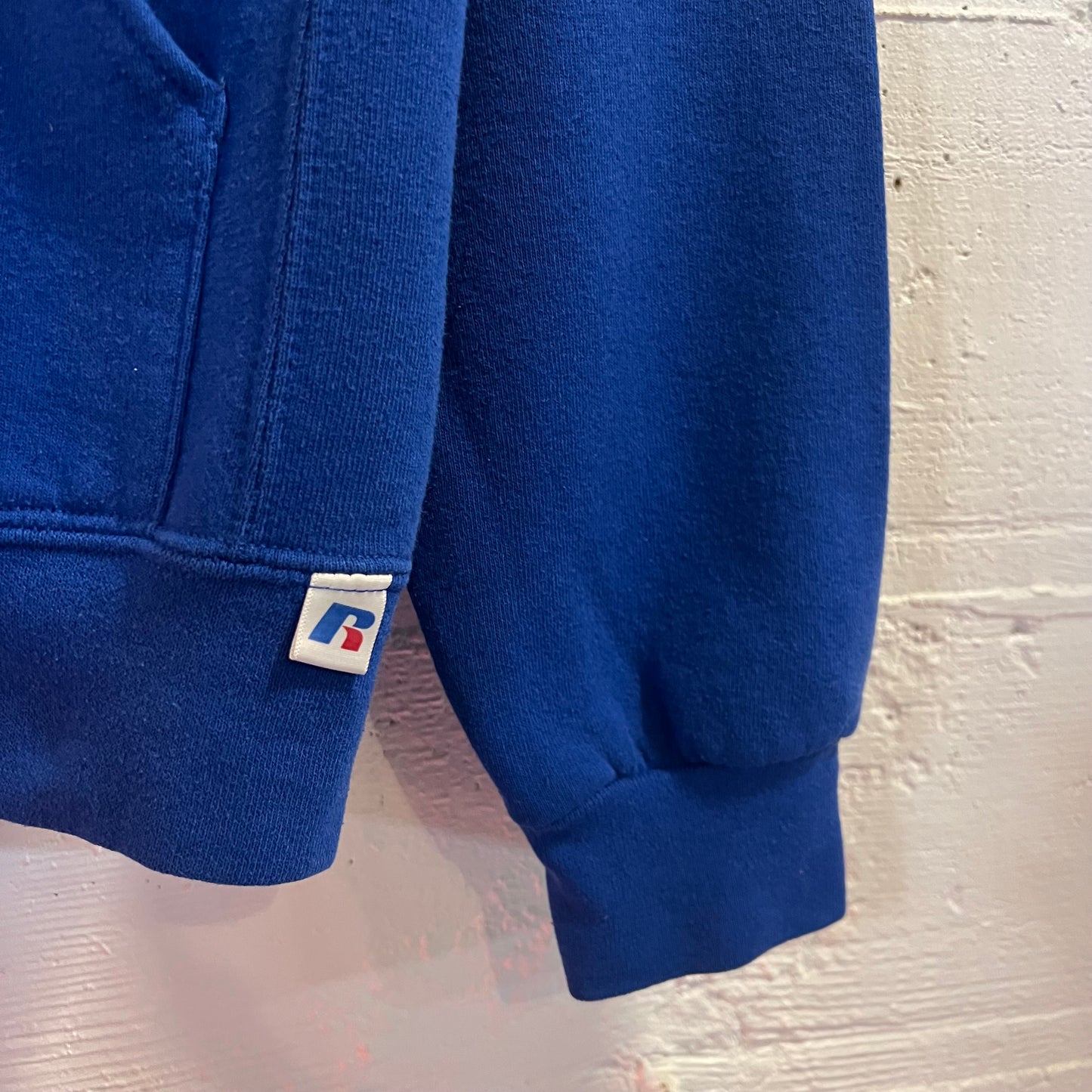 Vintage Russell Athletic Heavyweight Blank Hoodie Sweatshirt - Size Small - Royal Blue