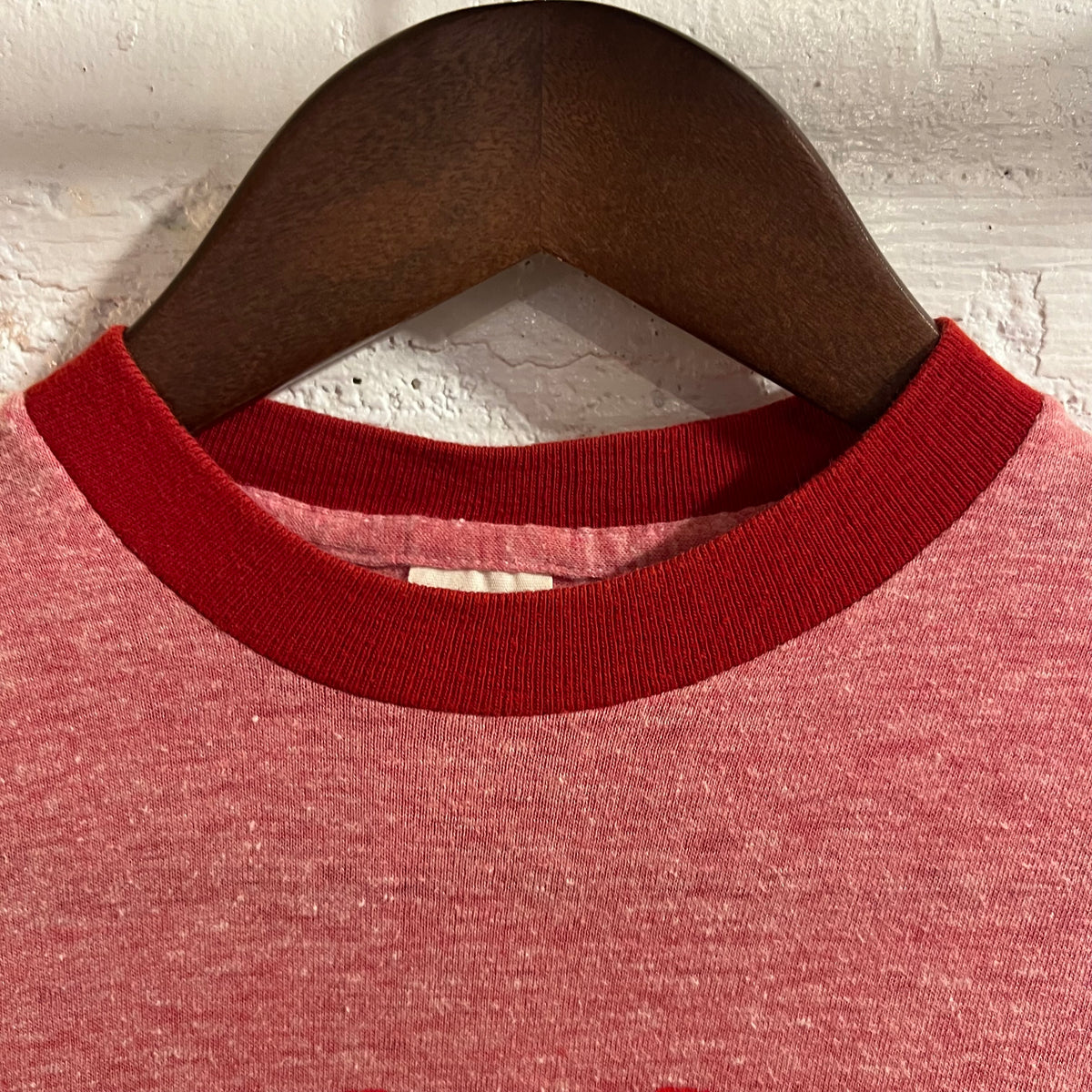 Vintage 80’s Champion Ball State University Single Stitch Ringer Baby T-Shirt - Size Youth Medium - Made In USA - Red