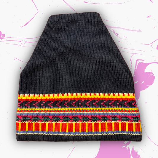 Vintage Stowe Woolens Hand Crafted Wool Ski Beanie - O/S - 100% Wool - Made In Vermont USA - Multicolor