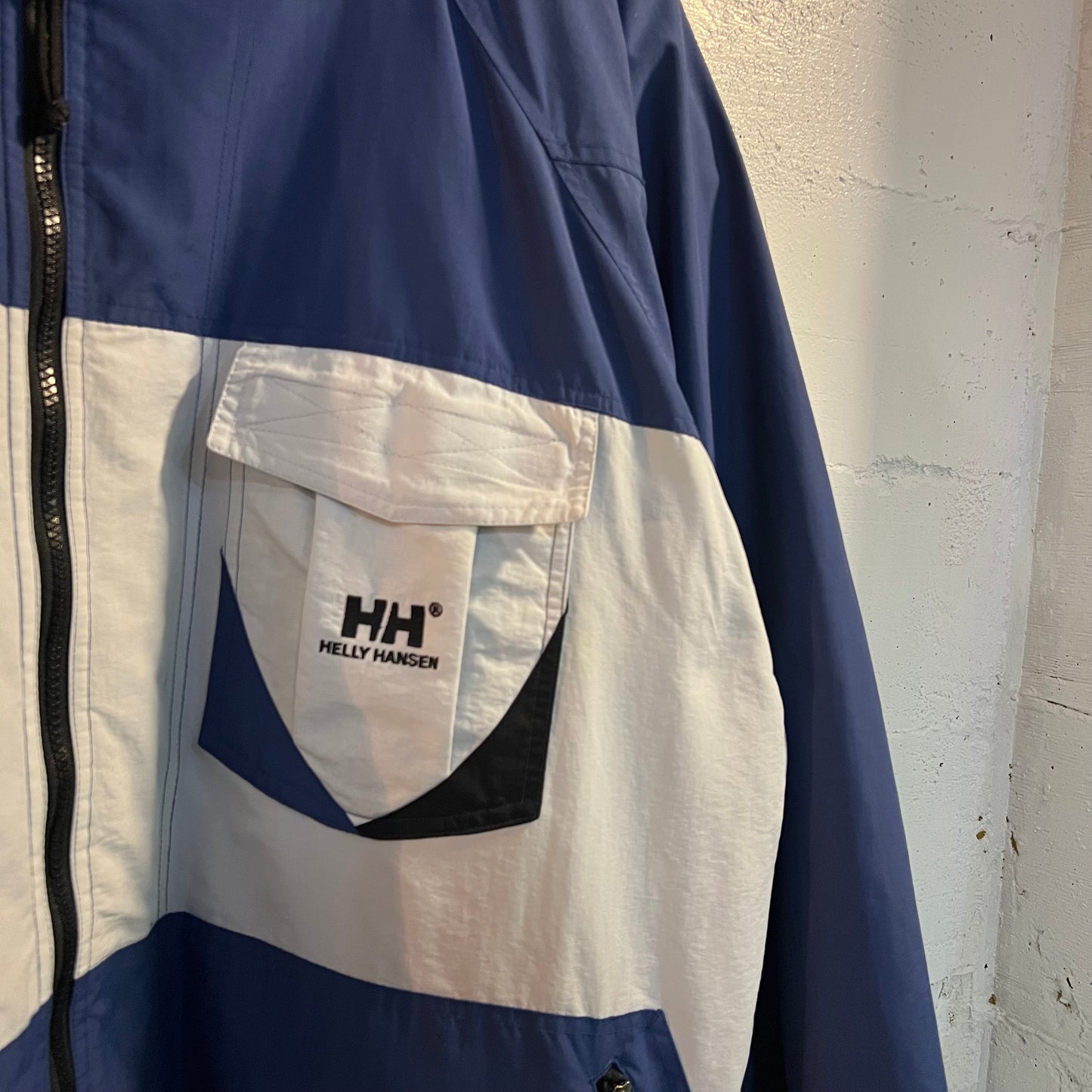 Vintage 90's Helly Hansen Advance Fleece Lined Full Zip Rain Jacket - Size XXL - Blue/White/Black
