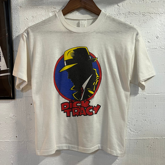 Vintage 90's Disney Dick Tracy Single Stitch Graphic Baby Tee - Size Small - Made In USA - White