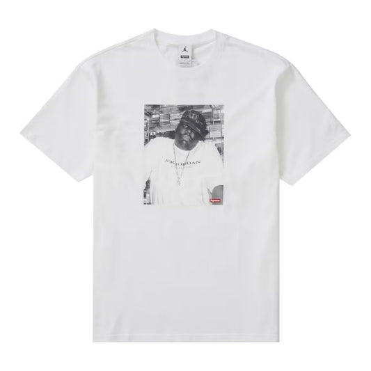*New* Supreme x Air Jordan 'Biggie' T-Shirt - Size Large - 100% Cotton - White - FW24