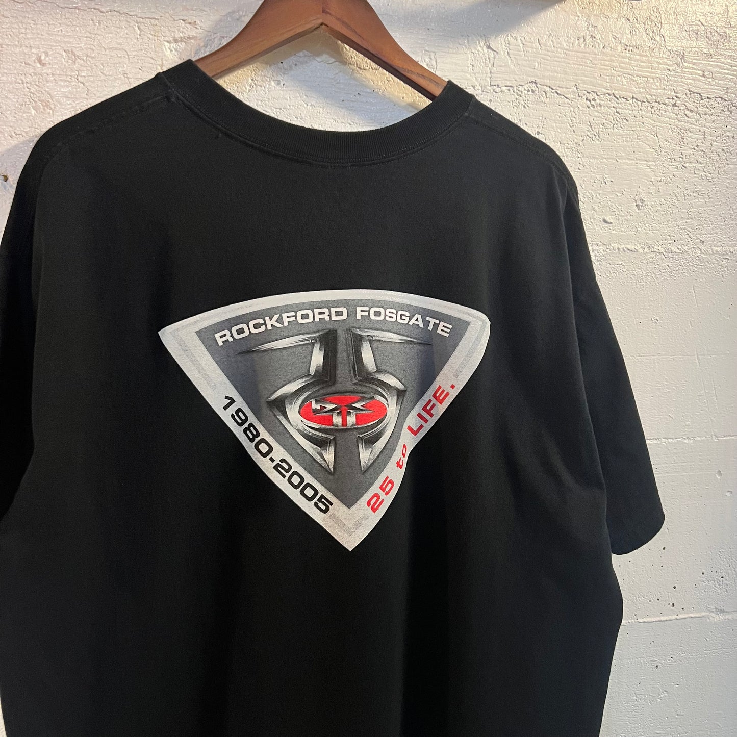 Vintage Y2K Rockford Fosgate Amplifiers 25th Anniversary '25 to Life' Promo T-Shirt - Size XL - Black/Red