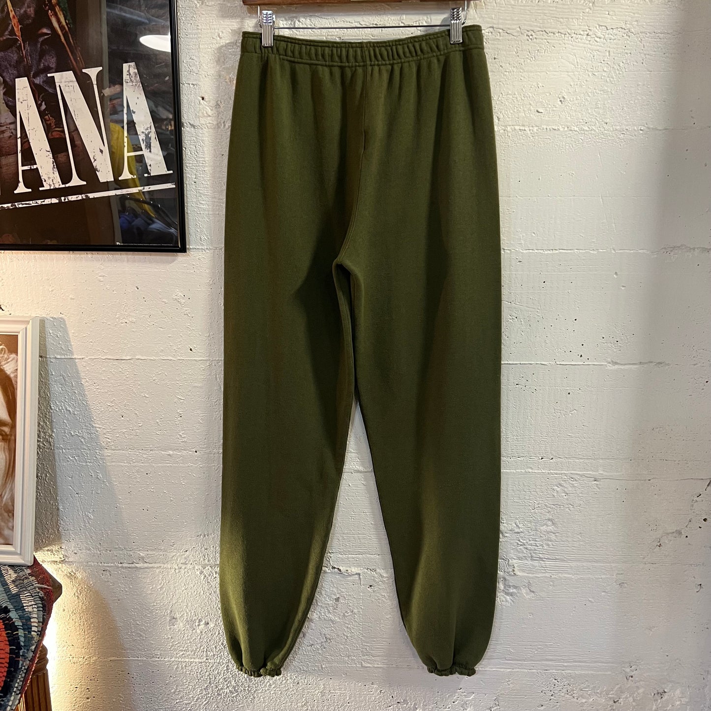Vintage USMC Marines PT Sweatpants - Size Medium - Made In USA - Olive Green