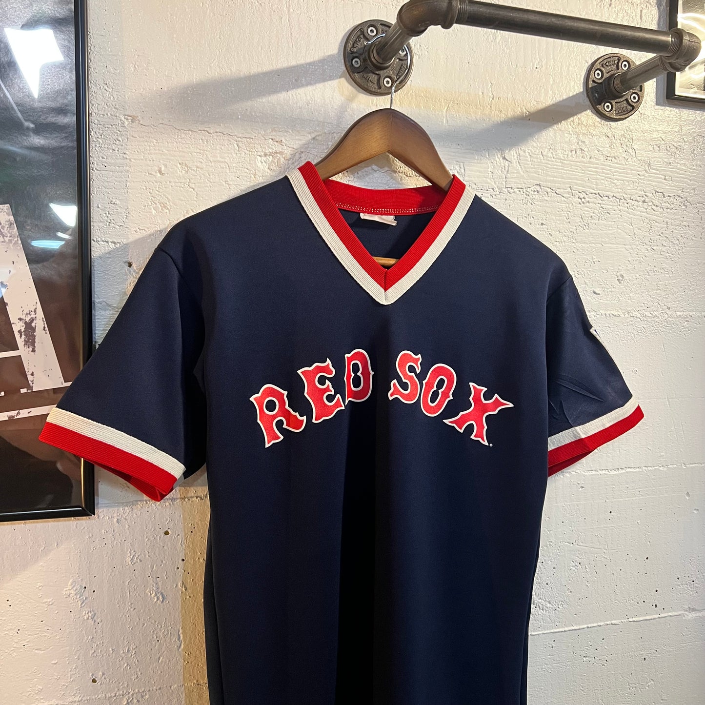 Vintage Majestic Red Sox Little League Baseball Jersey - Size Small - Navy/Red/White
