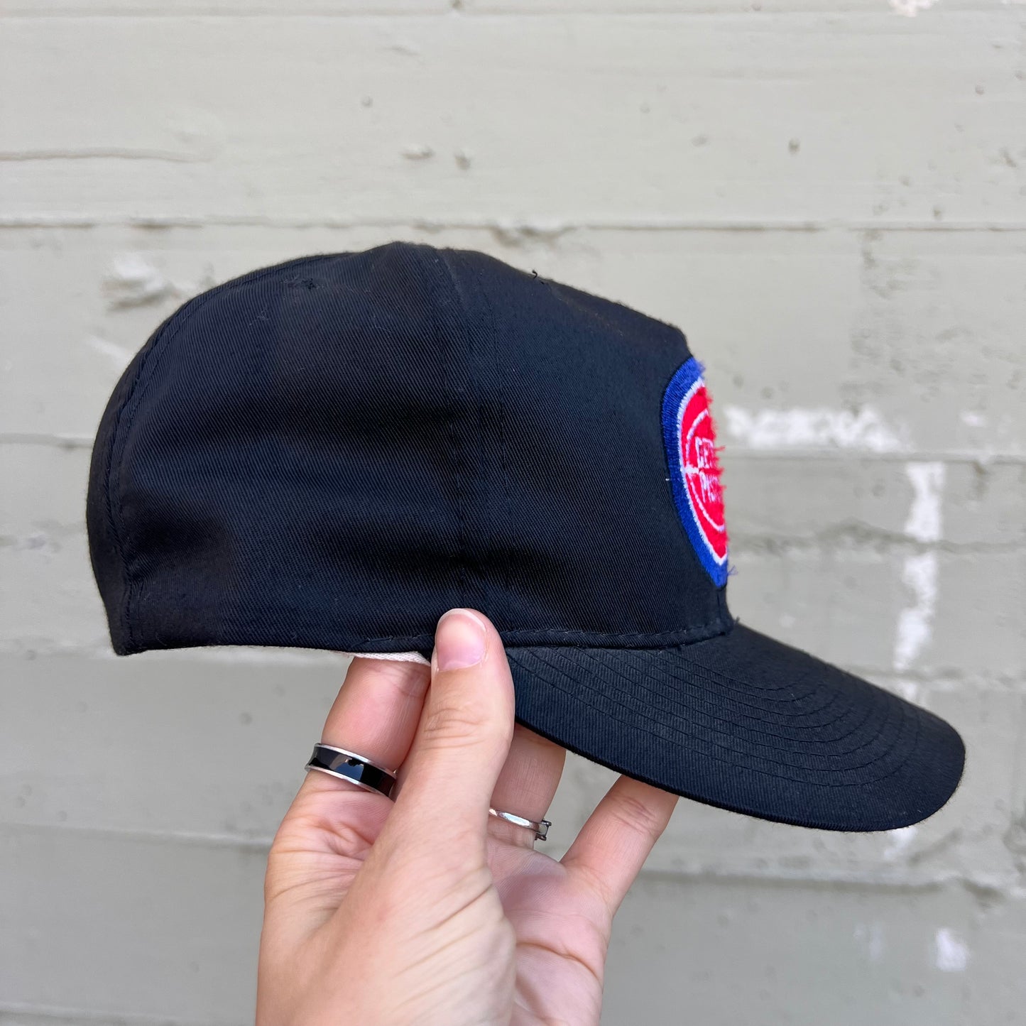 Vintage 90's Detroit Pistons Embroidered Snapback Hat - O/S - Black/Blue/Red/White