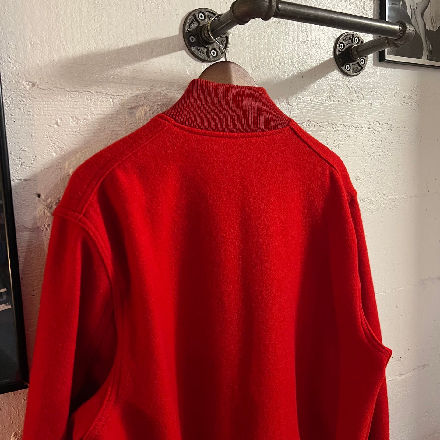 Vintage 1960's Whiting Los Angeles Wool Varsity Bomber Jacket - Size 48 (XL) - Made In USA - Red/Red/Red