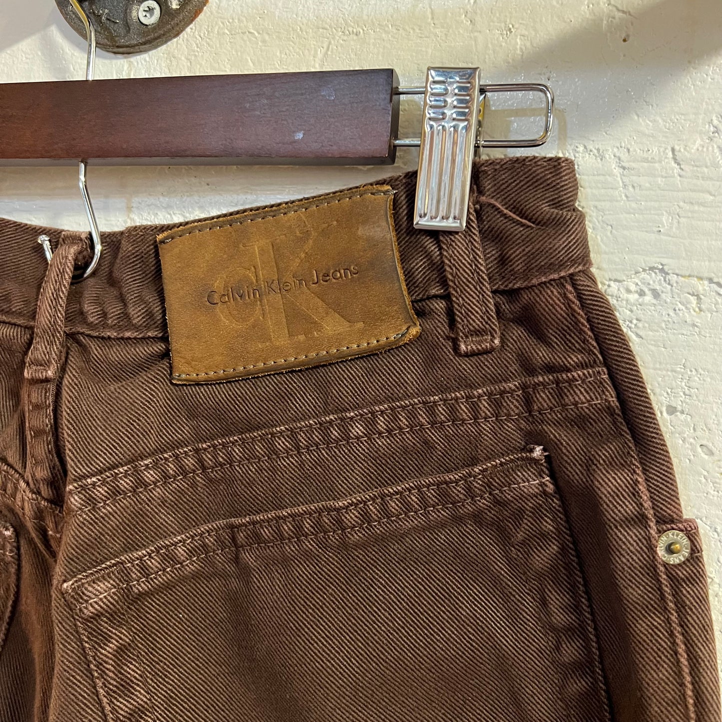 Vintage 90's Calvin Klein Jeans Brown Classic 5-Pocket Overdye Stonewash Denim Jeans - Size 8 (26"x31") - Made In USA