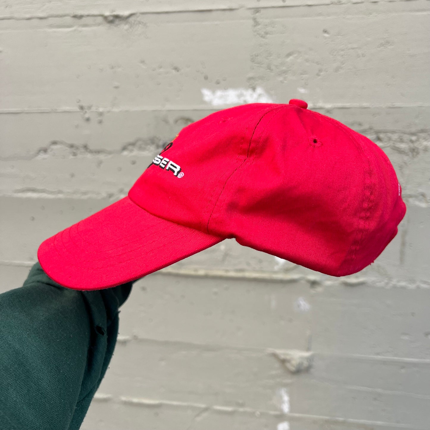 Vintage 2005 Budweiser Script 6-Panel Embroidered Dad Hat - O/S - Red/Black/White