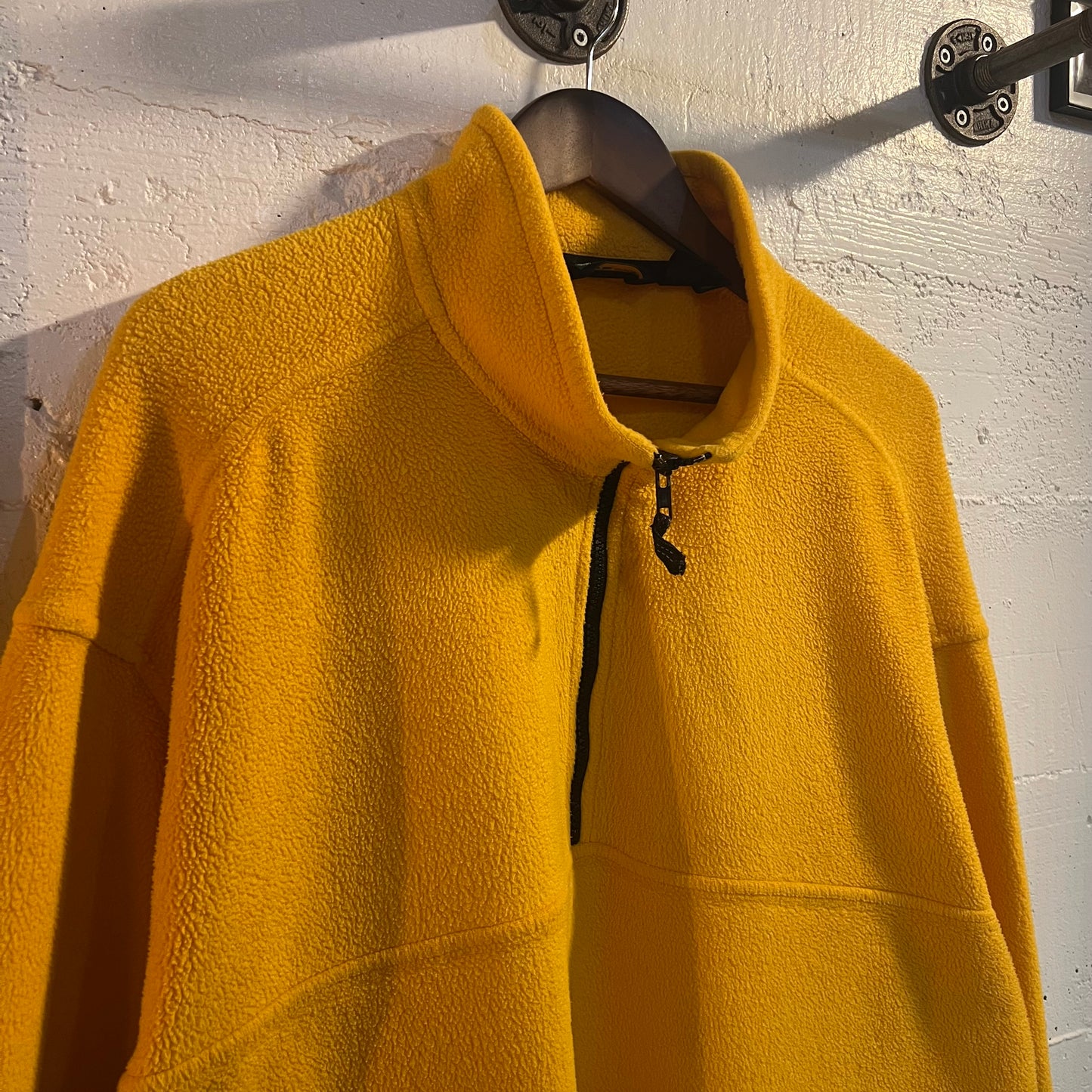 Vintage 90's Eddie Bauer EBTEK Pullover Quarter Zip Fleece Jacket - Size XL - Yellow