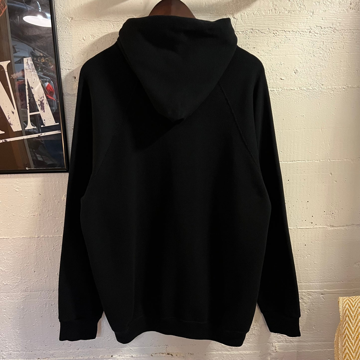 Vintage 80’s U.S. Army Military Raglan Sleeve Hoodie Sweatshirt - Size XL - Made In USA - Black/Yellow
