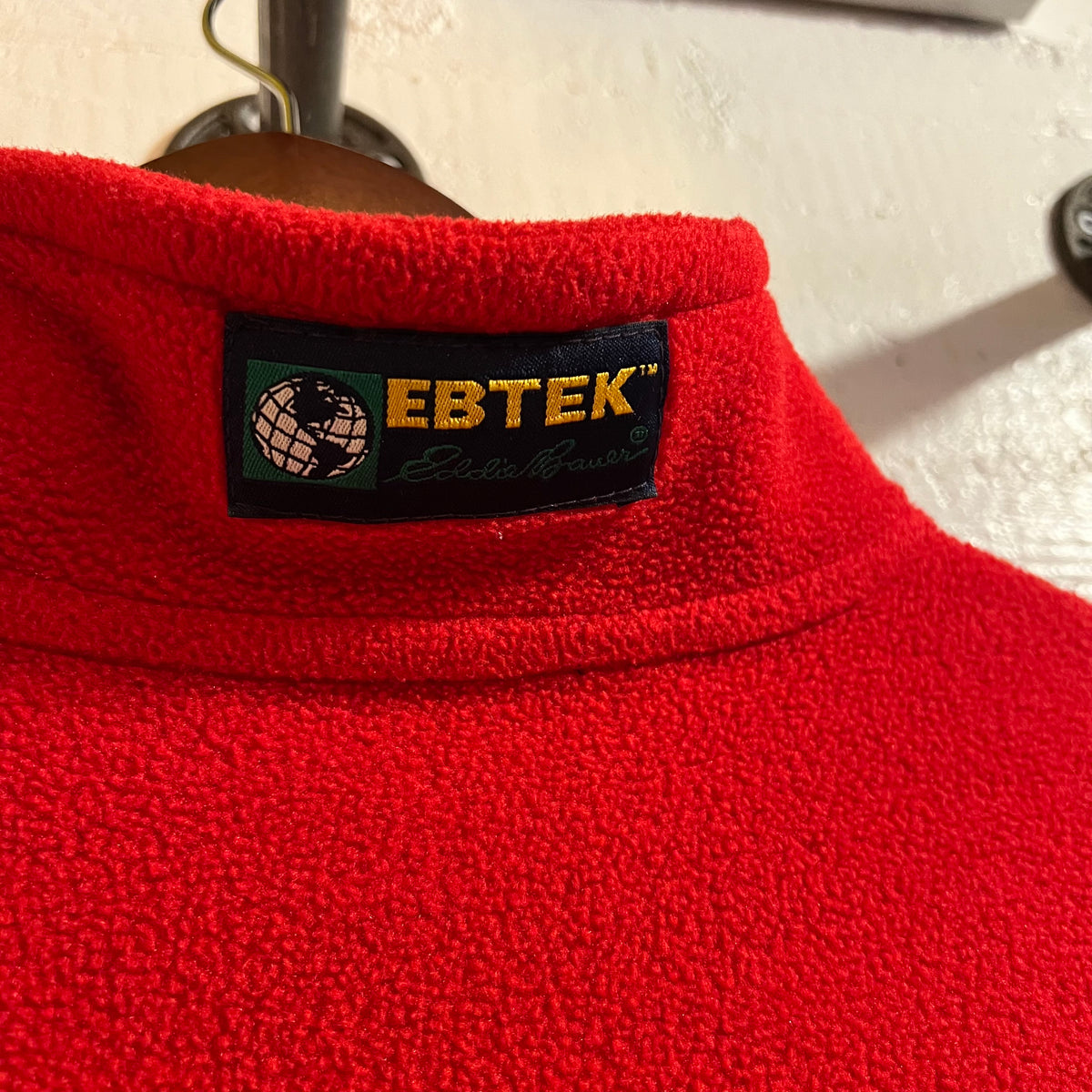 Vintage 90’s Eddie Bauer EBTEK 3/4 Zip Fleece Pullover Jacket - Size Large - Red/Black
