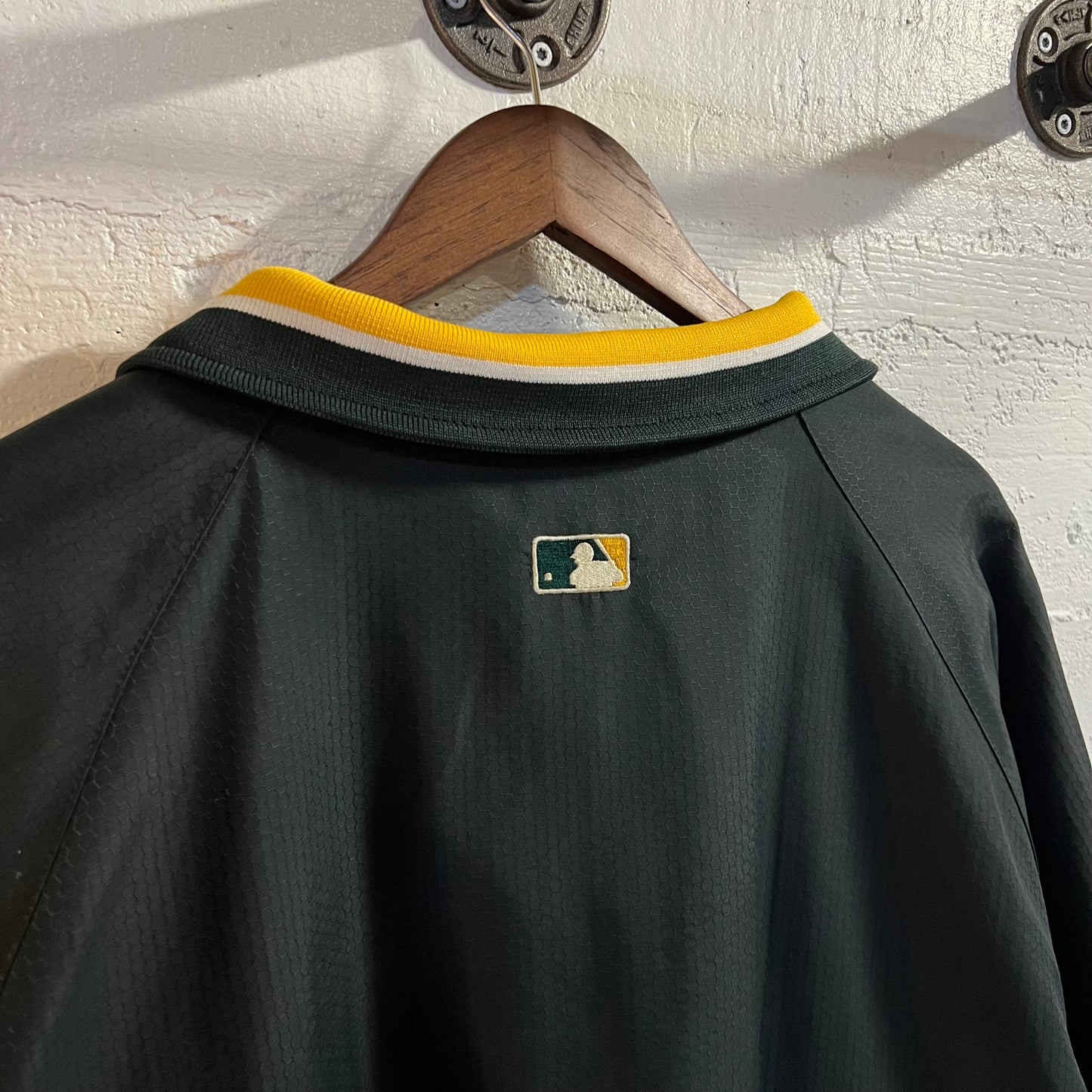 Vintage 90's Oakland Athletics Majestic Authentic Zip Up Jacket - Size XL - Green/Yellow