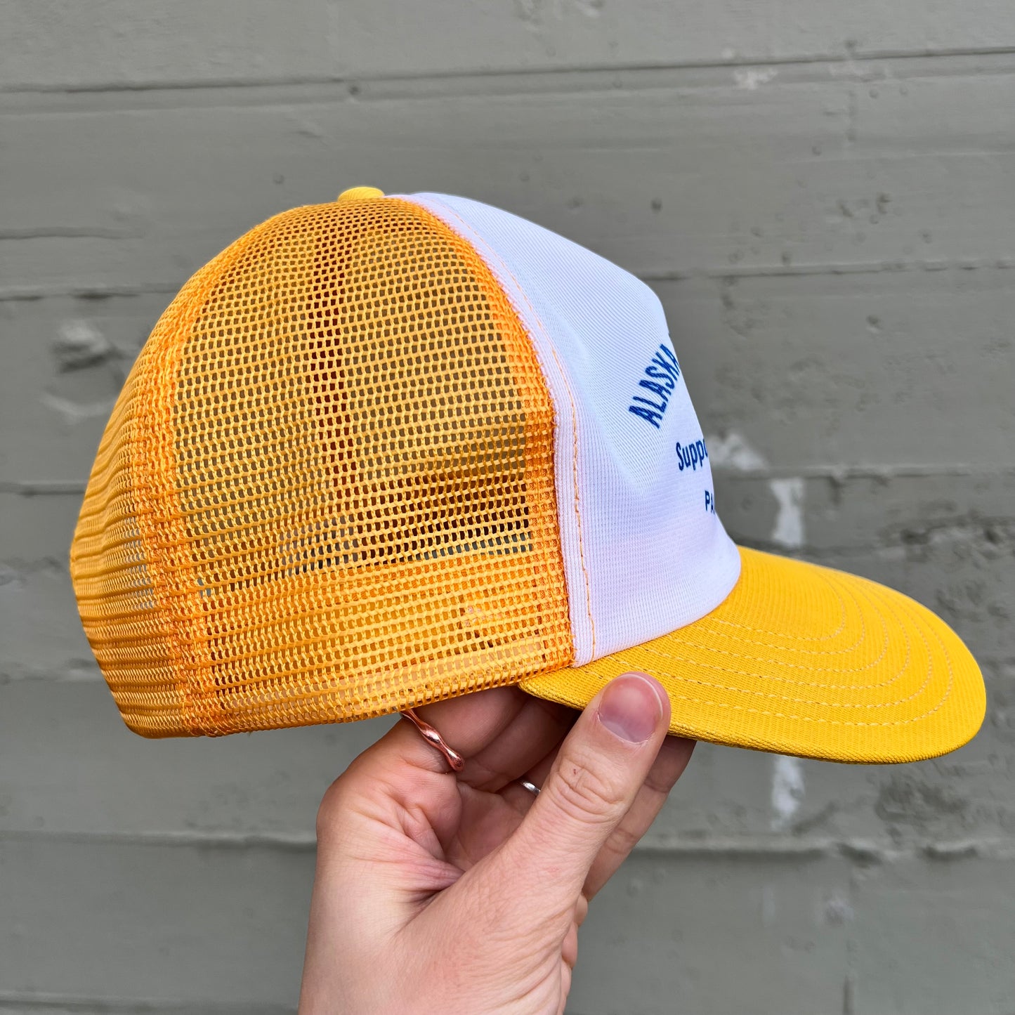 Vintage 70's/80's Alaska State Fair Inc. Palmer Alaska Unstructured Mesh Trucker Hat - O/S - Made In USA