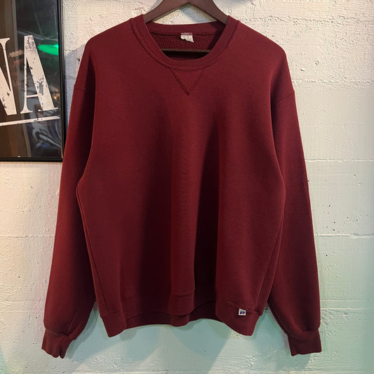 Vintage 80’s Russell Athletic Blank Crewneck Sweatshirt - Size Large - Maroon