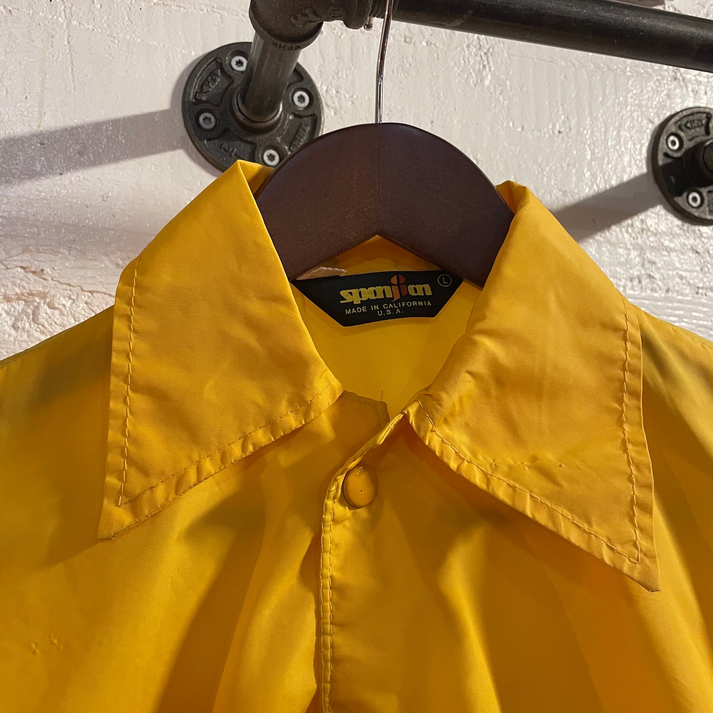 Vintage 70’s/80’s Spanjian Little League Allstars Snap Button Windbreaker Jacket - Size Youth Large - Made In USA (CA) - Yellow/Black