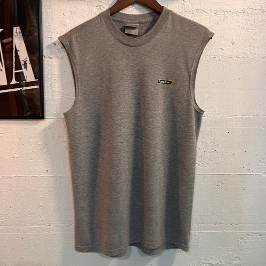 Vintage Y2K Nike Sleeveless Muscle Tank Top - Size Large - Made In USA - Heather Gray