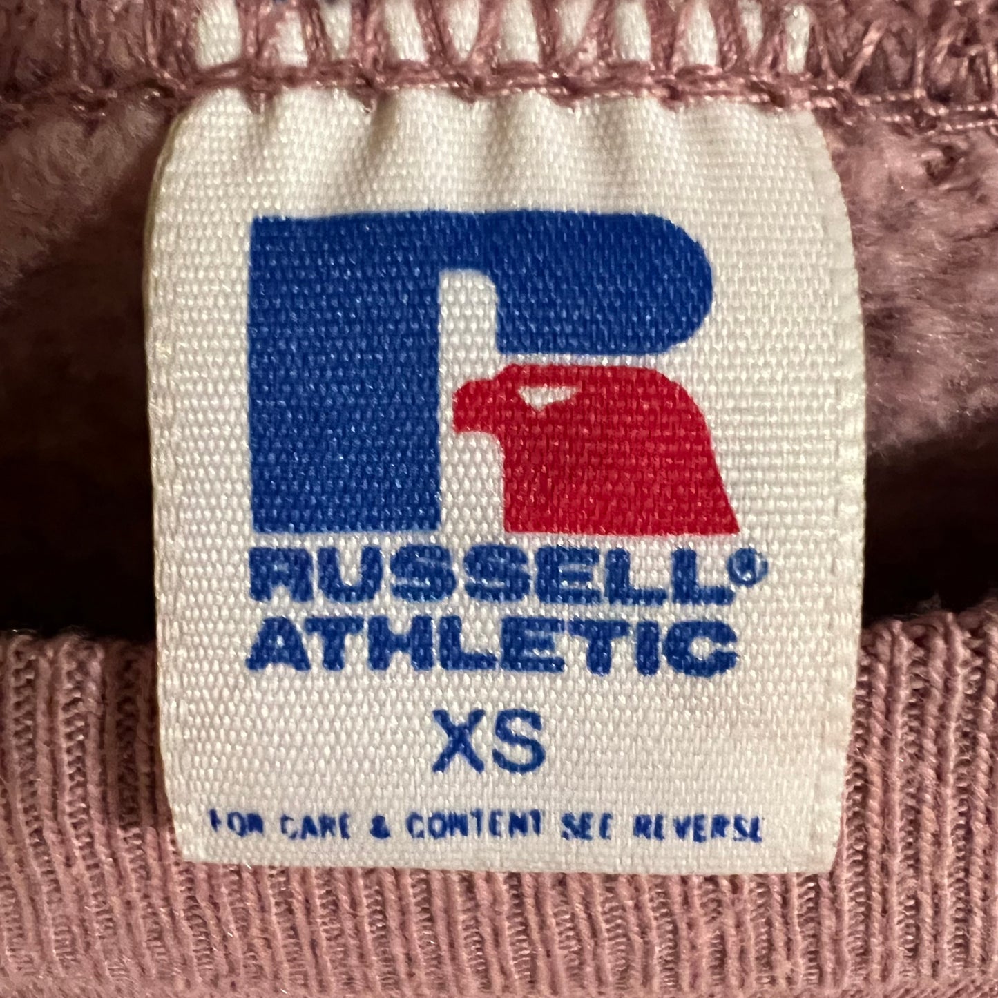 Vintage 80’s Russell Athletic Long Beach, WA Kite Festival Crewneck Sweatshirt - Size XS - Made In USA - Pink/Multi