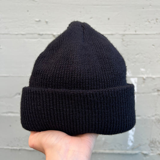 Vintage Surplus Military Style Wool Watch Cap Beanie - O/S - Made In USA - Black - 100% Wool