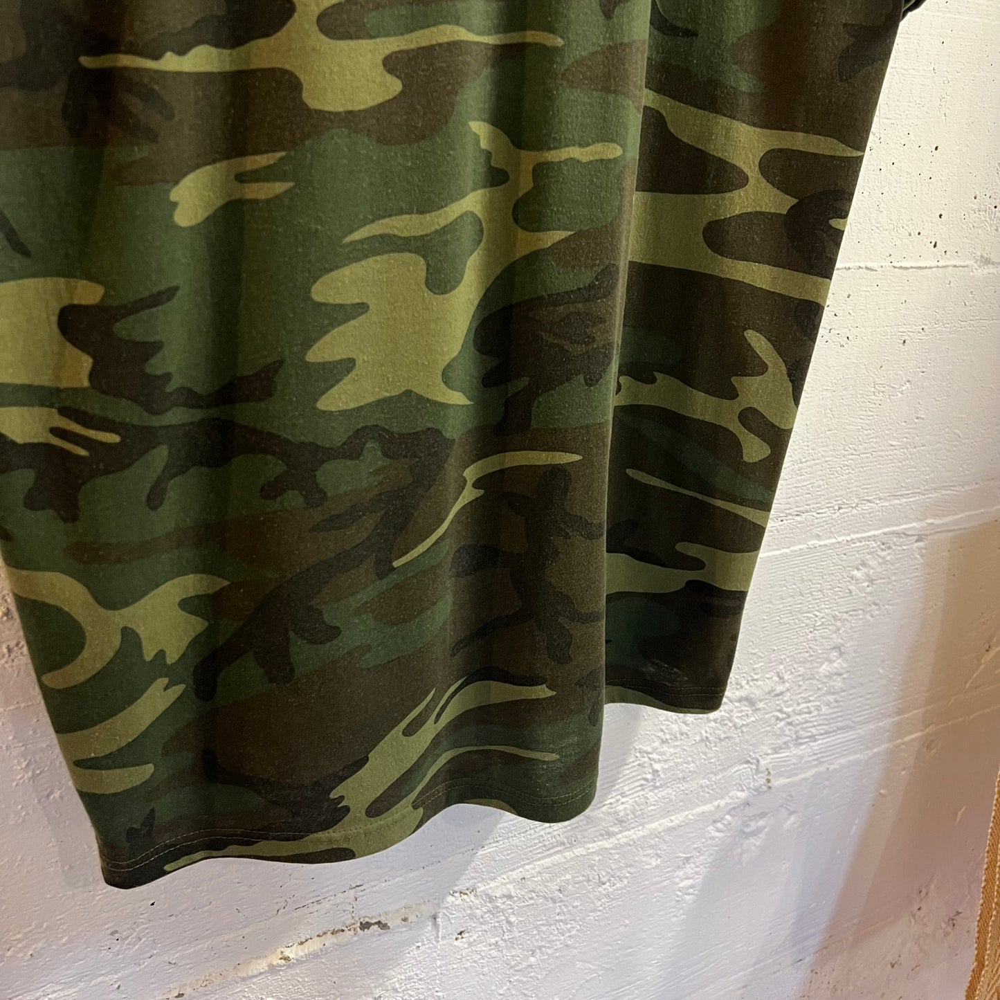 Vintage Army/Woodland Camo Single Stitch T-Shirt - Size Large - Made In USA - Earth Toned