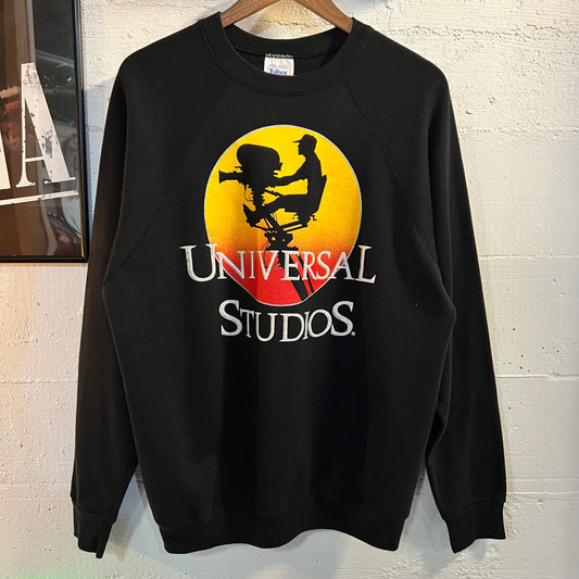 Vintage Early 90's Universal Studios Steven Spielberg Raglan Crewneck Sweatshirt - Size Large - Made In USA - Black