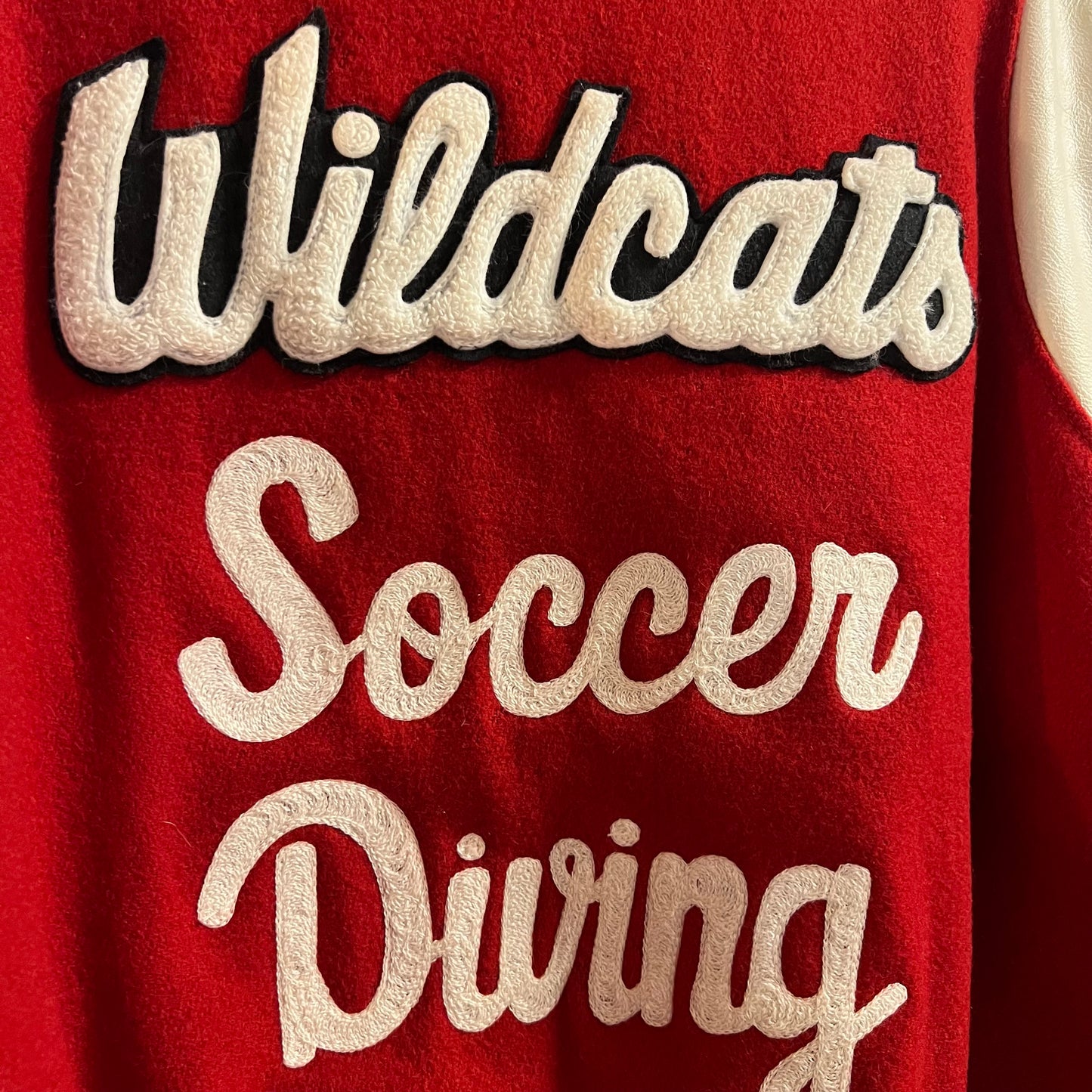 Vintage 2003 Holloway Wool & Leather Varsity Letterman Jacket - Size XL - Made In USA - Red/White