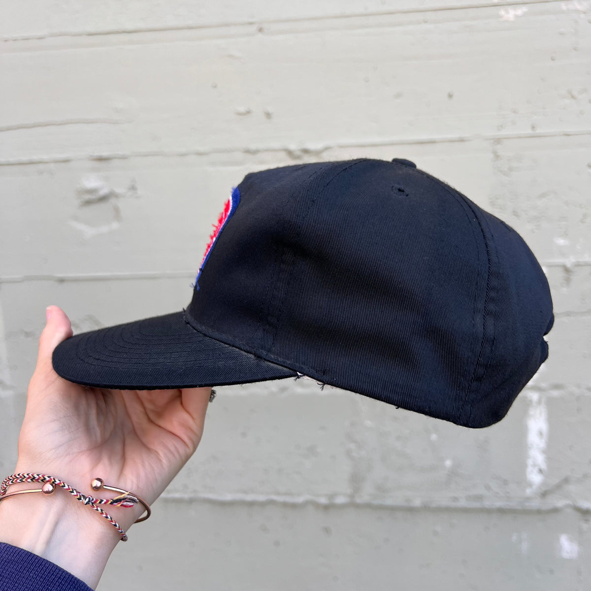 Vintage 90's Detroit Pistons Embroidered Snapback Hat - O/S - Black/Blue/Red/White