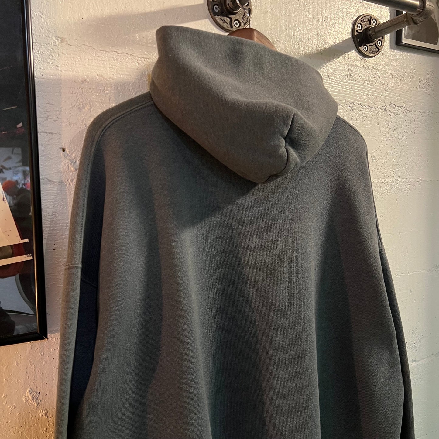 Vintage Russell Athletic Blank Full Zip Hoodie Sweatshirt - Size XL - Dark Grey