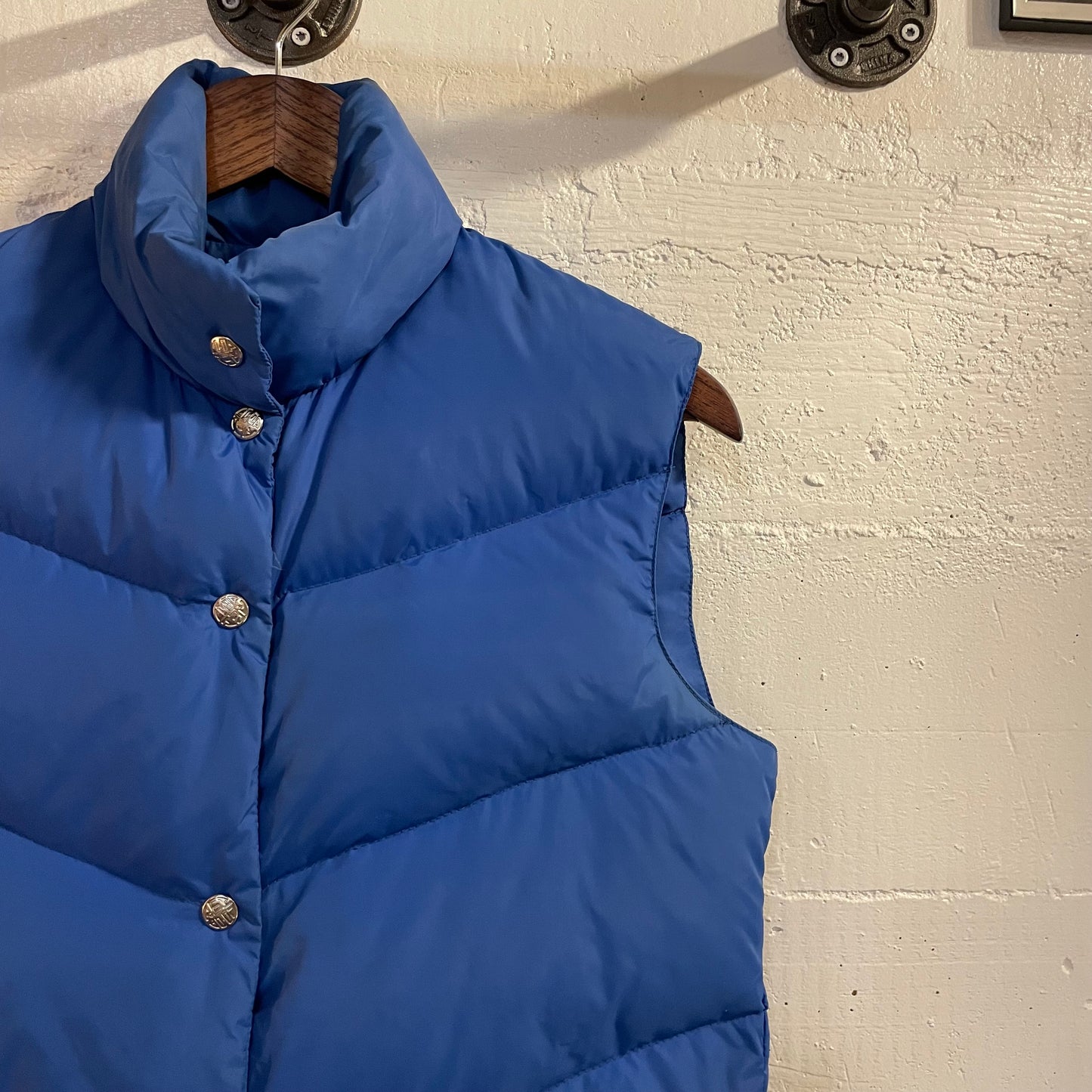 Vintage 70’s REI Goose Down Puffer Button Up Vest - Size Women’s Medium - Made In USA - Blue