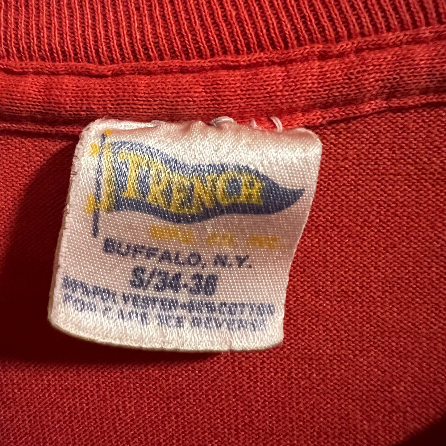 Vintage 80’s San Francisco 49ers NFL Single Stitch Baby Tee - Size Small - Made In USA - Red/Gold/Black/White