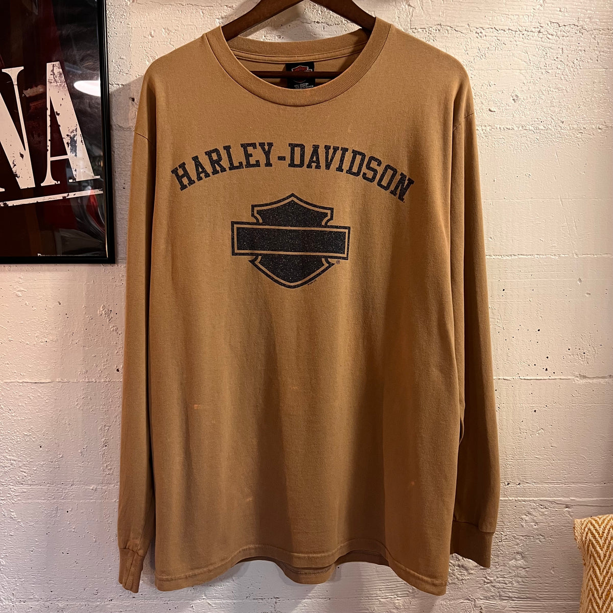 Vintage 2004 Harley Davidson ‘Riders’ Birmingham, Alabama Long Sleeve T-Shirt - Size Large - Tan/Grey