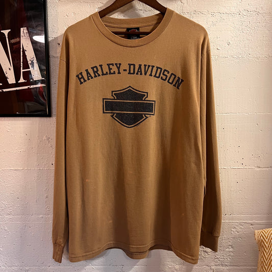 Vintage 2004 Harley Davidson ‘Riders’ Birmingham, Alabama Long Sleeve T-Shirt - Size Large - Tan/Grey