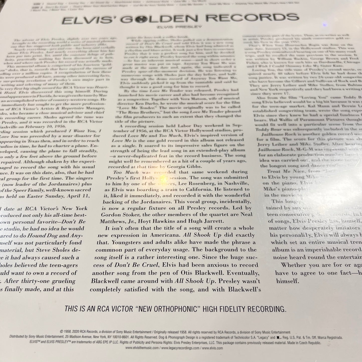 *New* 2020 Elvis Presley 'Elvis' Golden Records' Vinyl Record