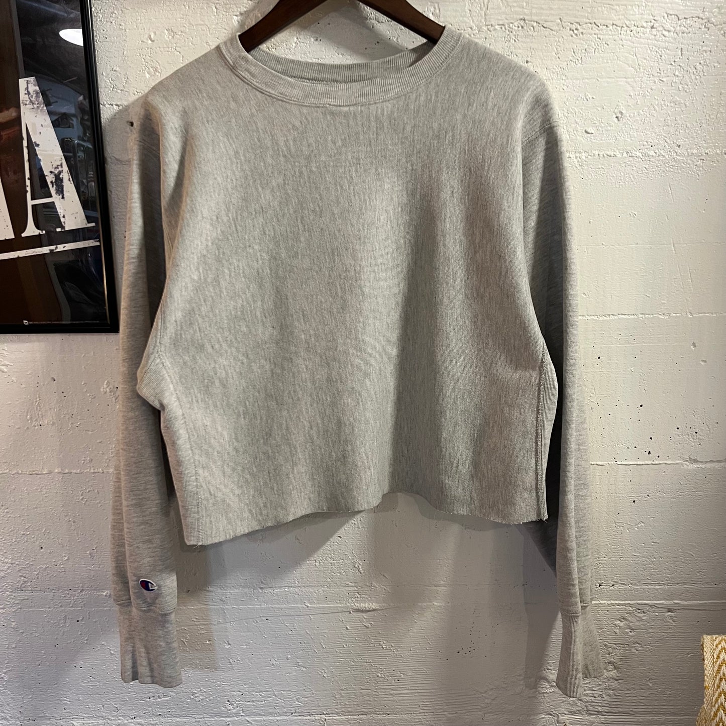 Vintage 90’s Champion Reserve Weave University Of Maryland Cropped Crewneck Sweatshirt - Size XL - Made In USA - Heather Grey/Red/Black