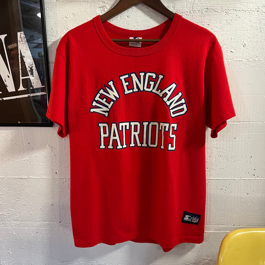 Vintage 80’s Starter New England Patriots NFL Single Stitch T-Shirt - Size Large - Made In USA - Red/White/Blue