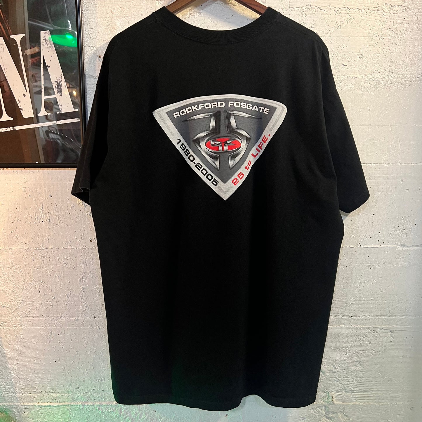 Vintage Y2K Rockford Fosgate Amplifiers 25th Anniversary '25 to Life' Promo T-Shirt - Size XL - Black/Red
