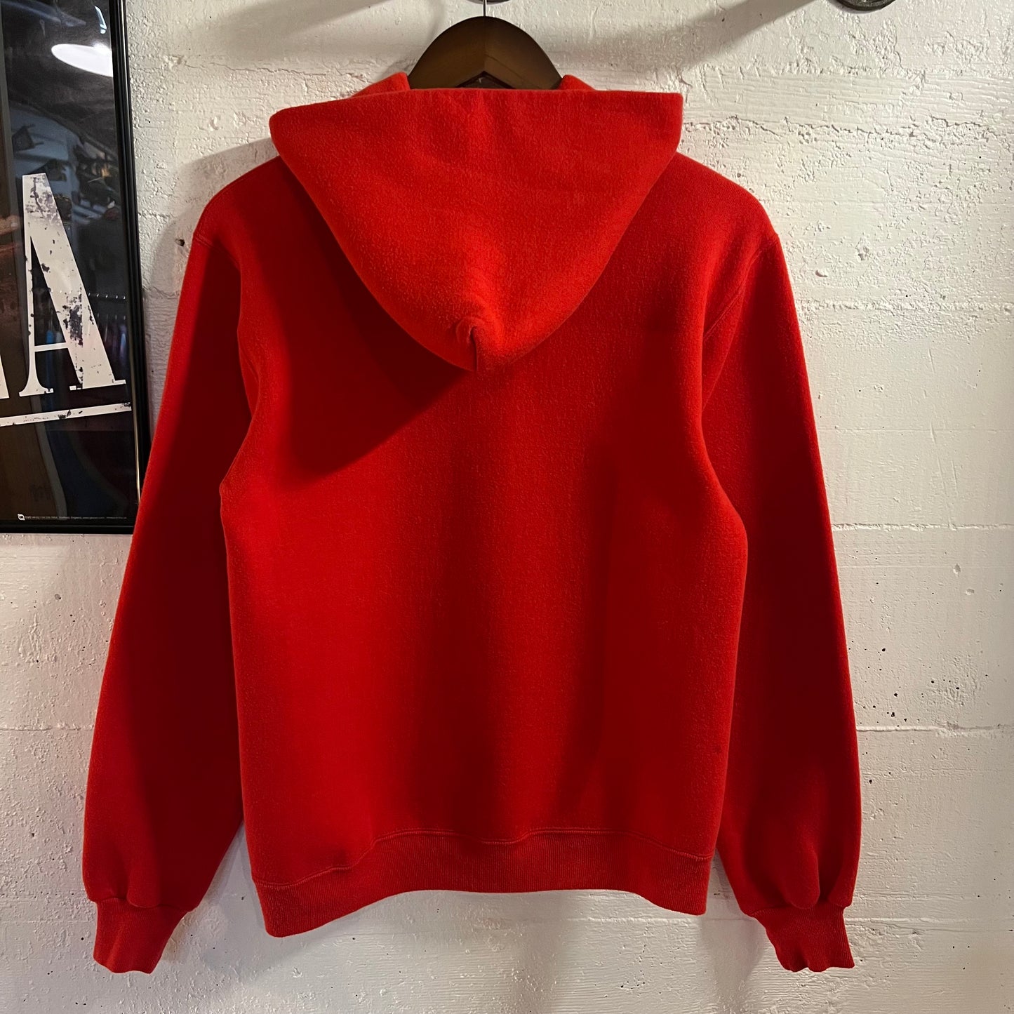 Vintage 90’s Russell Athletic B-W Hawks 180 Hoodie Sweatshirt - Size Small - Made In USA - Red/Black/White