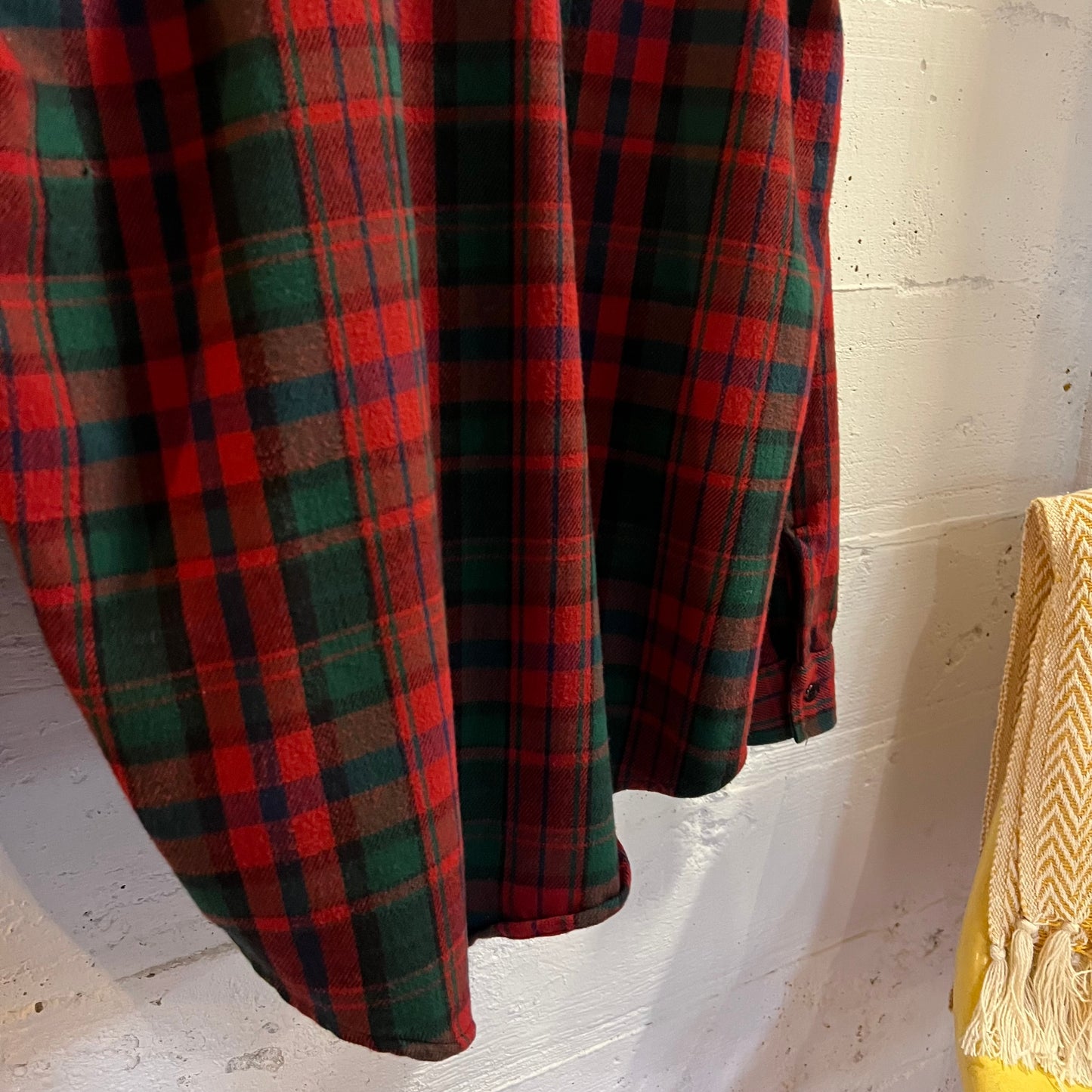 Vintage Codet Heavyweight Plaid Cotton Flannel Shirt - Size XL - Made In USA - Red/Black/Green