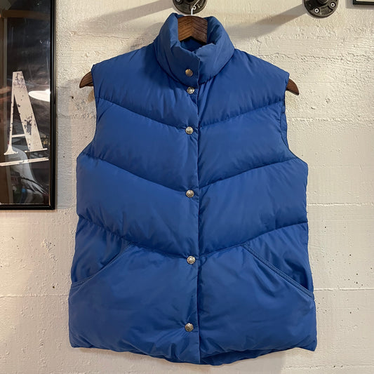 Vintage 70’s REI Goose Down Puffer Button Up Vest - Size Women’s Medium - Made In USA - Blue