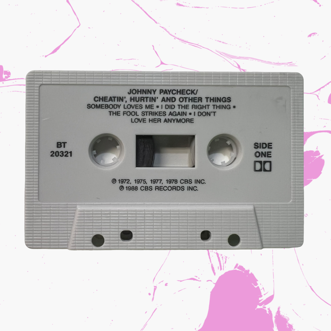 Vintage 1988 Johnny Paycheck 'Cheatin', Hurtin' And Other Things' Cassette Tape