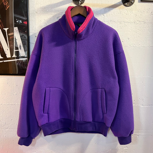 Vintage Cabin Creek Zip-Up Fleece Jacket - Size Medium - Purple/Pink