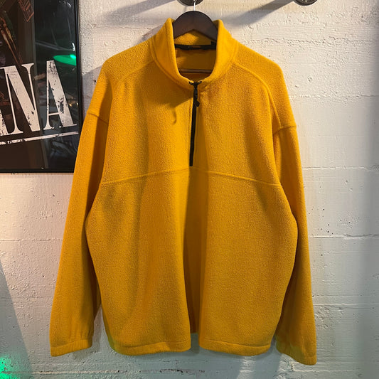 Vintage 90's Eddie Bauer EBTEK Pullover Quarter Zip Fleece Jacket - Size XL - Yellow