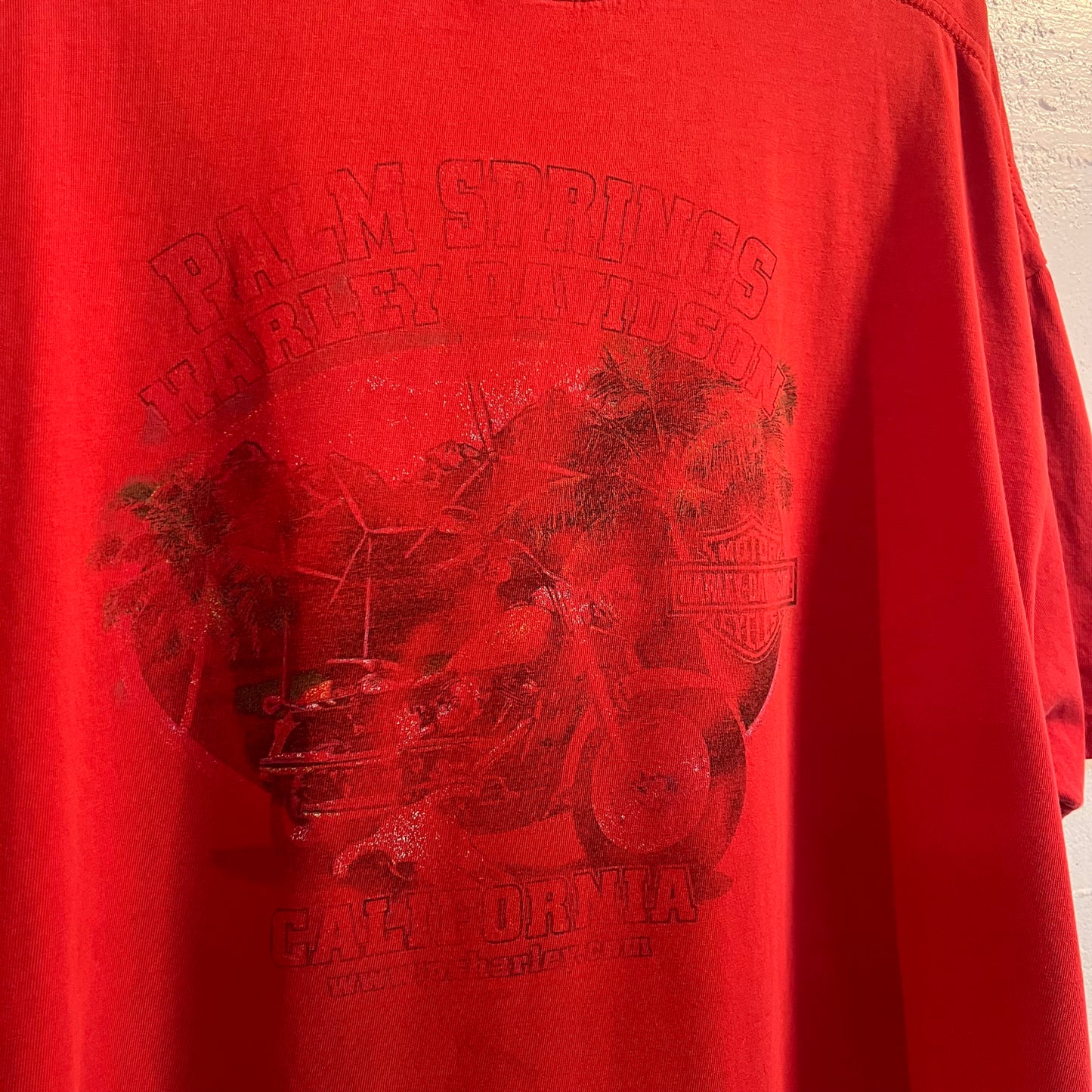 Vintage Y2K Distressed Faded Harley Davidson Palm Spring, CA T-Shirt - Size 3XL - Red