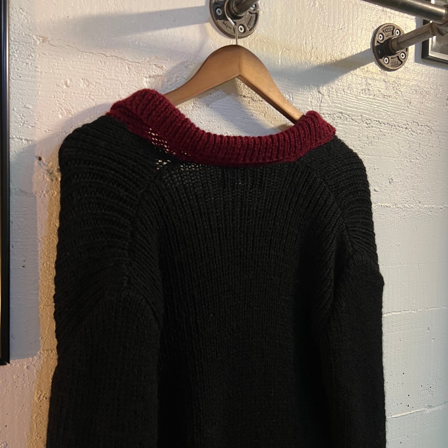 Vintage Ralph Lauren Womens Hand Knitted Double Breasted Wool Cardigan Sweater - Size Medium - Made In Italy - 100% Wool