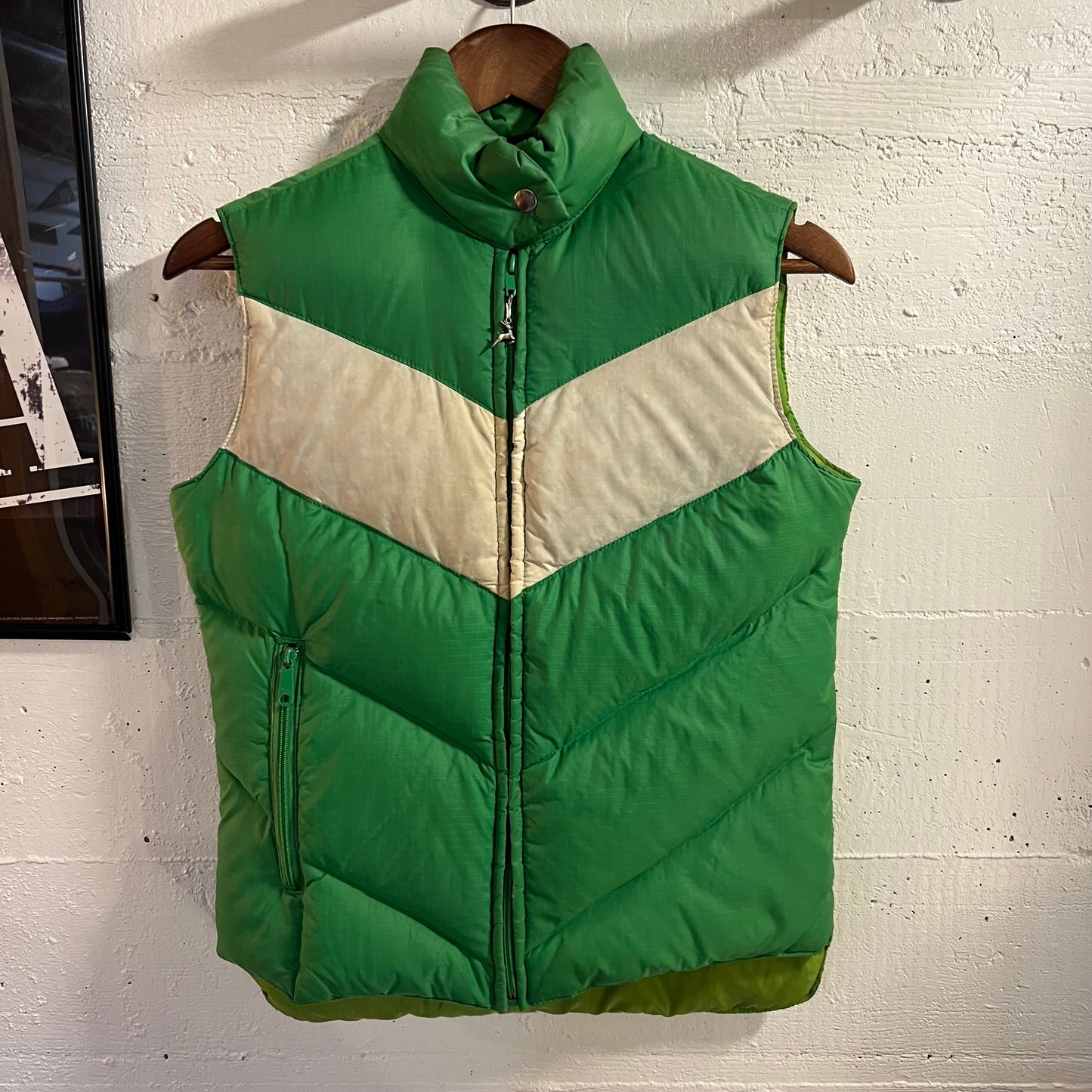 Vintage 70’s Mountain Goat By White Stag Down Puffer Vest - Size Women’s Small - Green/White