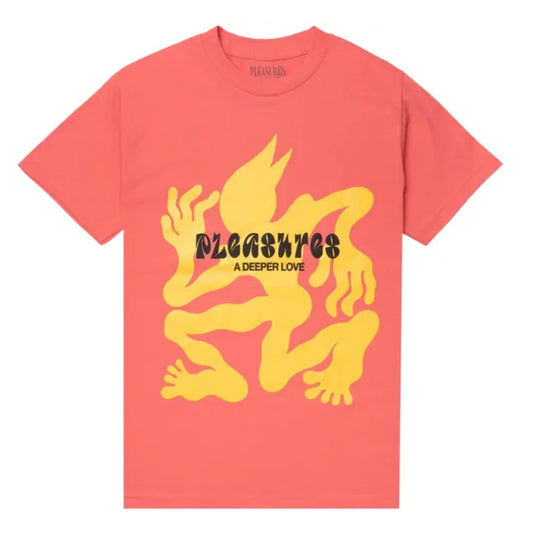 *NEW* Pleasures 'BPMS' T-Shirt - Size Medium - Coral