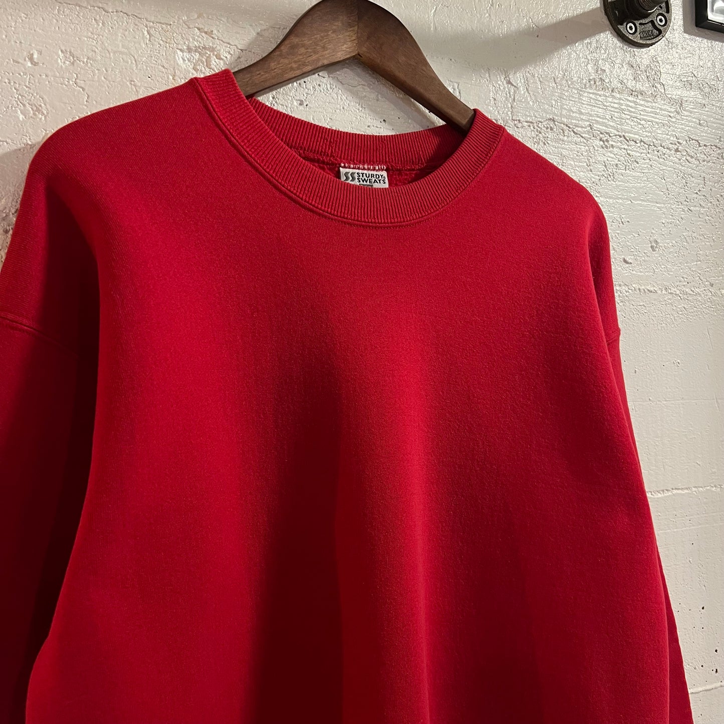 Vintage 90’s Lee Sturdy Sweats Heavyweight Blank Crewneck Sweatshirt - Size Large - Red