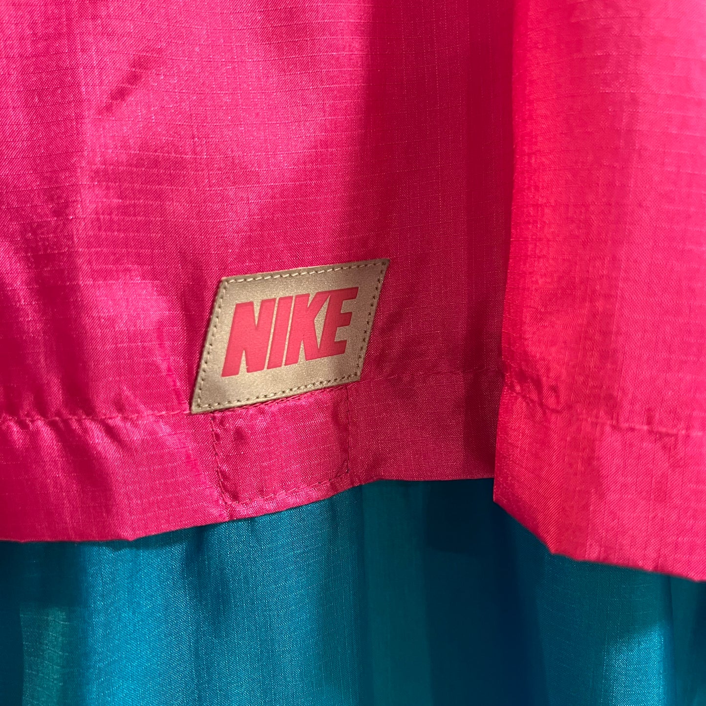 Vintage 90's Nike Cycling Half Zip Windbreaker Jacket - Size Large - Turquoise/Fuschia