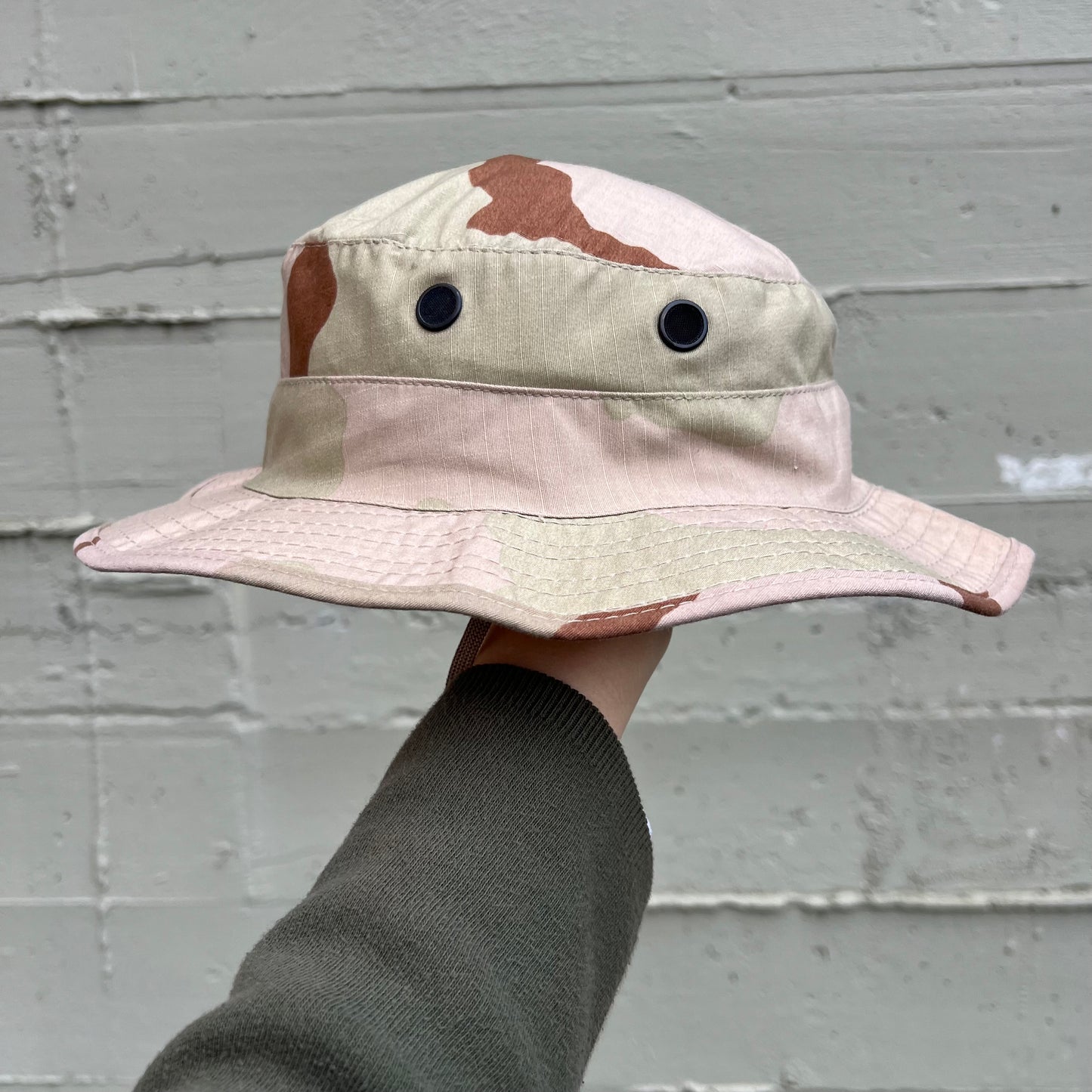 Vintage U.S. Military Hot Weather Desert Camo Boonie Hat  - Size 7 1/4  -  Desert Camo