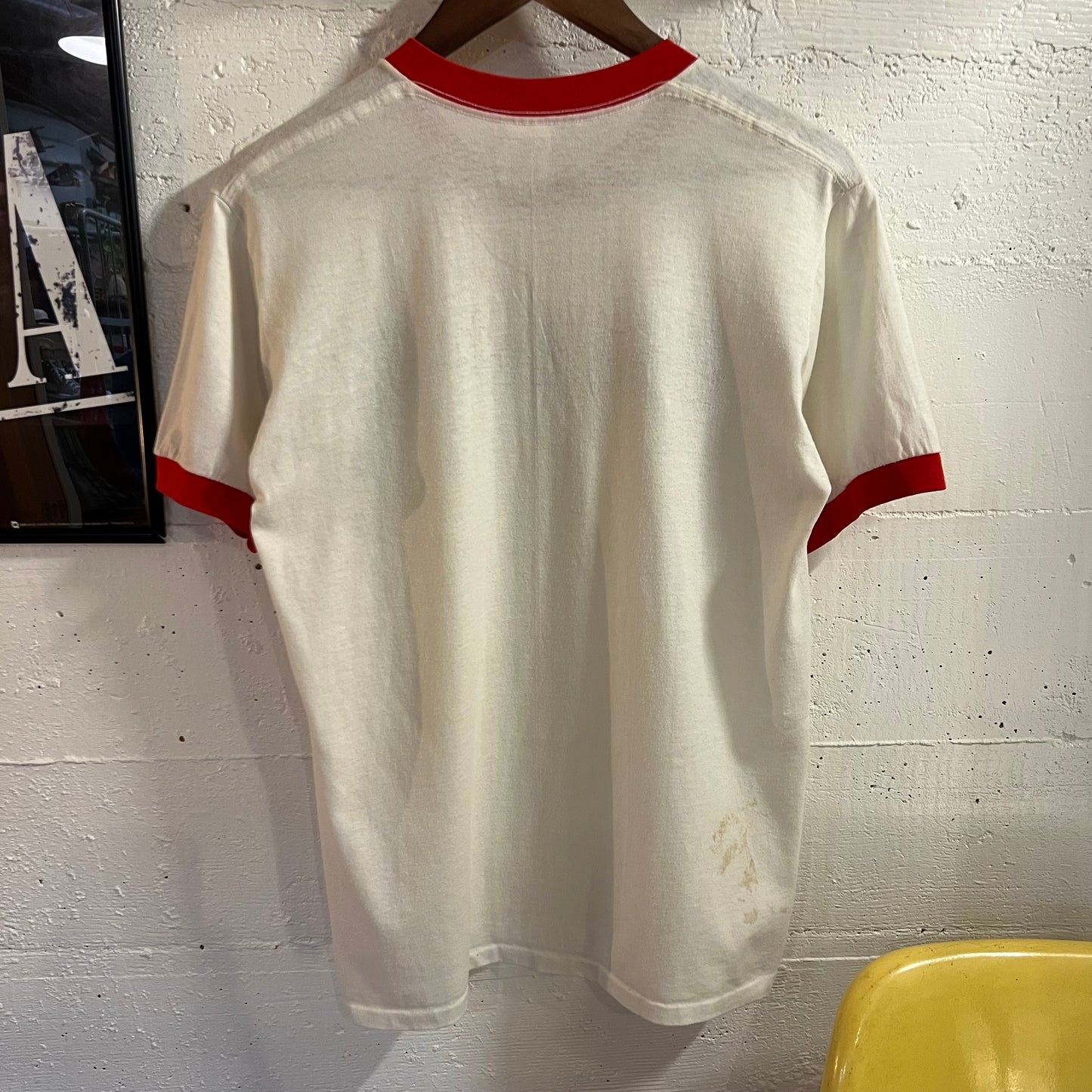 Vintage 80’s Boy Scouts Of America Ringer Single Stitch T-Shirt - Size Large Men’s - Made In USA - White/Red/Black